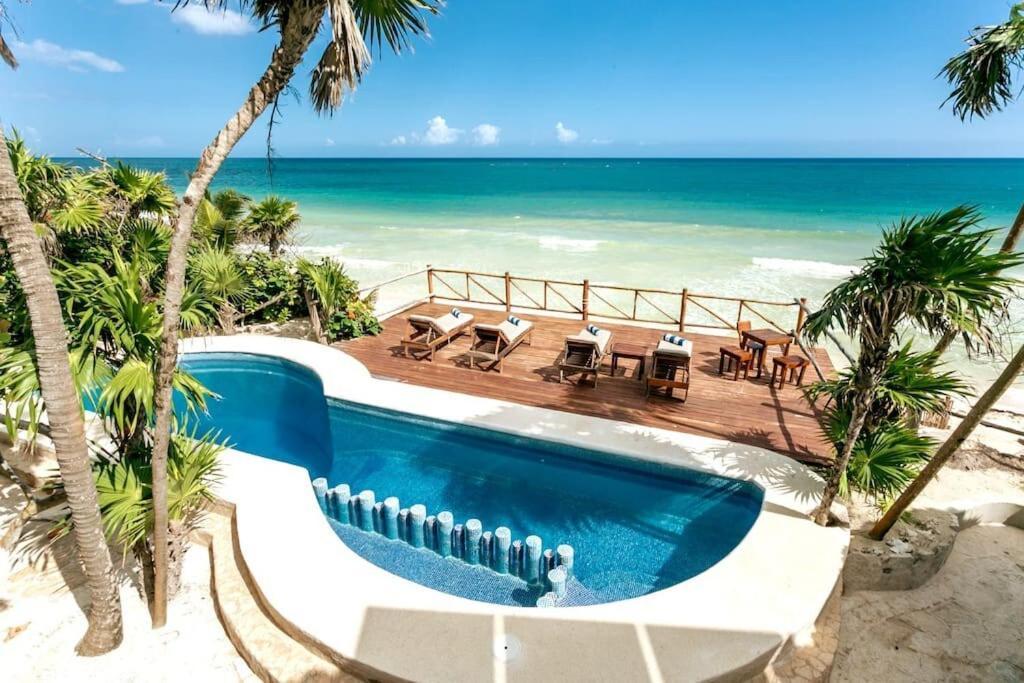 Luxury 5-Br Beachfront Home In Tulum Casa Sofia Gato Zewnętrze zdjęcie